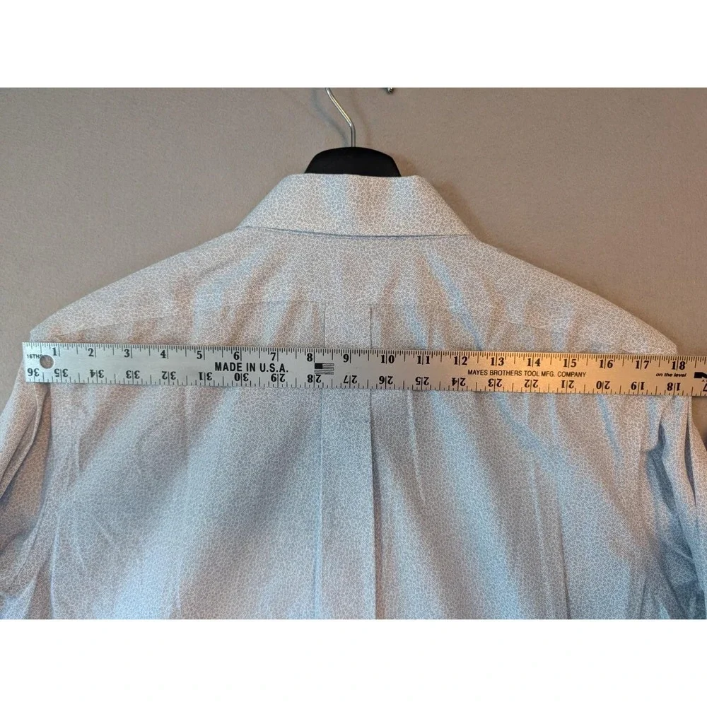 Banana Republic BR  Shirt Classic Fit White Blue Pattern Casual Men's Non‎ Iron